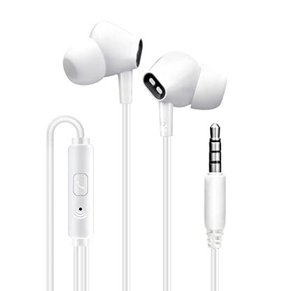 Wired Earbuds Headphones for School with Microphone Noise Isolating Stereo Bass in-Ear Earphones – for Smartphones, Tablets, Schools, Ipads, Multiuse - 3.5mm Plug in Audio Jack - White - color: White