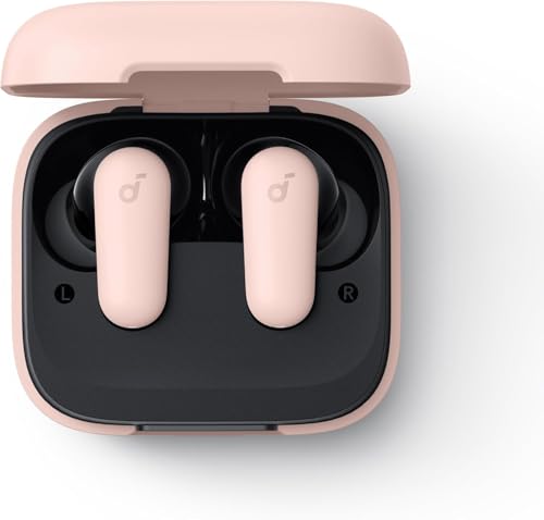 Soundcore P30i by Anker Noise Cancelling Earbuds, Hands-Free Viewing | Strong and Smart Noise Cancelling, Powerful Bass, 45H Playtime, 2-in-1 Case and Phone Stand, IP54, Bluetooth 5.4 - color: Pink