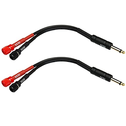 CNCESS Solderless 1/4-Inch TS Plug to Banana Adapter Terminal, 2 Pack | 6.35mm, Binding Post