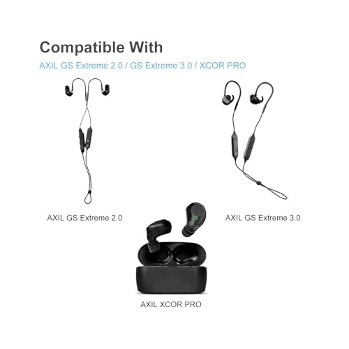 Klowcok Replacement Foam Ear Tips for Axil GS Extreme 2.0/3.0, XCOR PRO, XS - size: Extra Small
