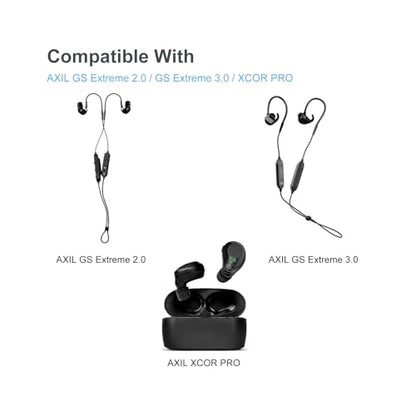 Klowcok Replacement Foam Ear Tips for Axil GS Extreme 2.0/3.0, XCOR PRO, XS - size: Extra Small