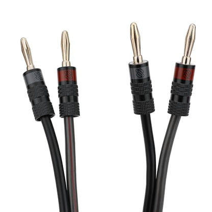 Sewell Silverback 12 AWG Speaker Wire with Banana Plugs, 15 feet | Silverback Pro Banana Plugs, CL3 Rated, Oxygen Free Copper, High Strand Count, Terminated - size: 15 Feet