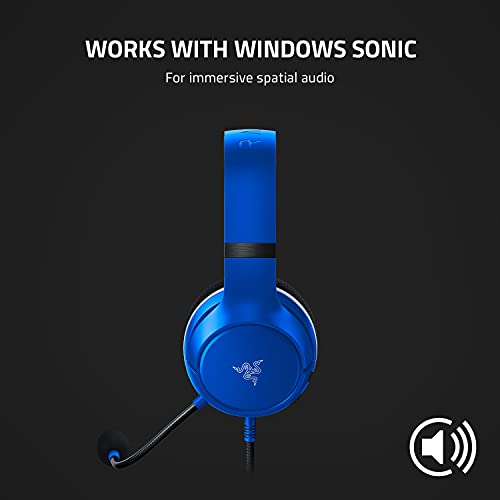 Razer Kaira X Wired Headset for Xbox Series X|S, Xbox One, PC, Mac & Mobile Devices: Triforce 50mm Drivers - HyperClear Cardioid Mic - Memory Foam Ear Cushions - On-Headset Controls - Shock Blue - color: Blue