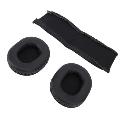 Ejoyous Earpad Headband Protector Set Replacement Ear Pads Headband Cushion Pad Cover Memory Foam Protein Leather with Zipper Closure for M50X M40X M30X M20X Headphone