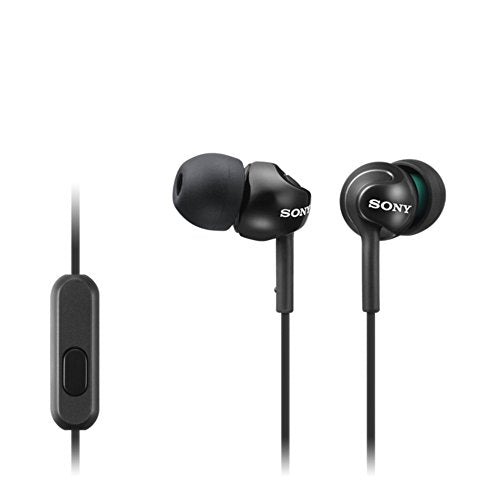 Sony Deep Bass Wired Earphones with Smartphone Control and Mic - Metallic Black - color: Black
