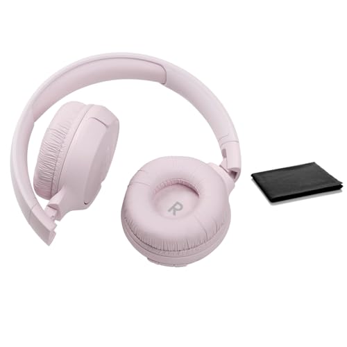 JBL Tune 510BT: Wireless Bluetooth On-Ear Headphones with Purebass Sound - with Cleaning Cloth (Rose, Standard), JBLT510BT-Black-Cloth - color: Rose