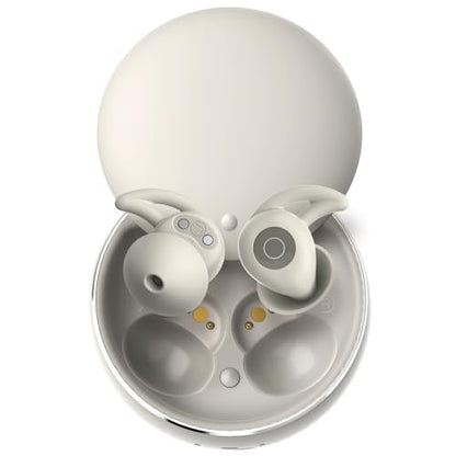 Sleepals micro Sleep Earbuds for Side Sleepers | Sleep Headphones with Soft and Snug Fit | Moderate Noise Reduction (not ANC) | Small and Light, 4H Single Play, 28H with Charging Case (Off-white) - color: Off-white