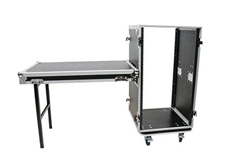 OSP Cases | ATA Road Case | 20-Space Amp Rack | 20" Deep | Standing Lid Table | RC20U-20SL - size: 20 Space, 20" Table