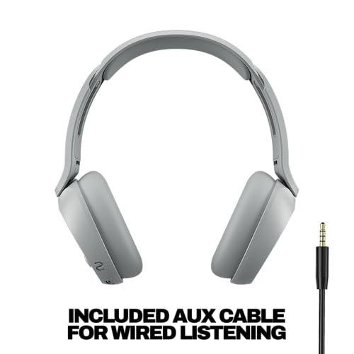 Skullcandy Icon 180 Wireless On-Ear Bluetooth Headphones - Cement | 50 Hours Battery, Lightweight and Travel Ready, Secure Fit, Sweat and Water Resistant, Microphone iPhone Android, Foldable - color: Cement
