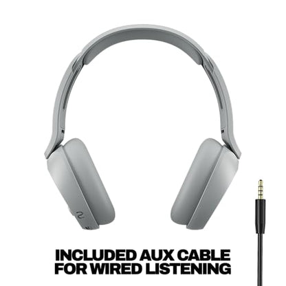 Skullcandy Icon 180 Wireless On-Ear Bluetooth Headphones - Cement | 50 Hours Battery, Lightweight and Travel Ready, Secure Fit, Sweat and Water Resistant, Microphone iPhone Android, Foldable - color: Cement
