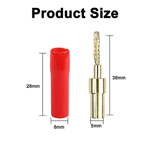 MEIRIYFA Flex Pin Banana Plugs Connector, Braided 2MM Banana Plug Wiring Plug Pin Gold-Plated Audio for Amplifier Speaker Wires Sound Systems（4 PCS）