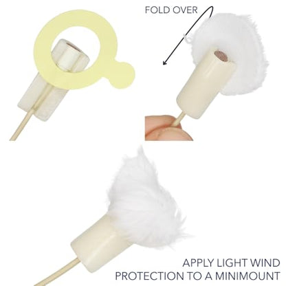 URSA Plush Circles - 9 Pack (White), 5 mm Short Fur Lav Mic Covers - color: White, size: 9x