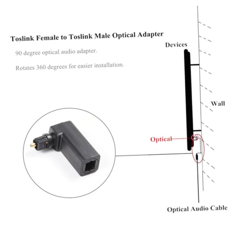 5pcs Fiber Optic Connector UPC Female to Male Right Angle Audio Adapter Audio Adaptor