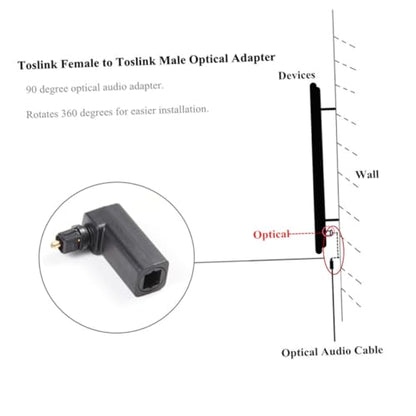 5pcs Fiber Optic Connector UPC Female to Male Right Angle Audio Adapter Audio Adaptor