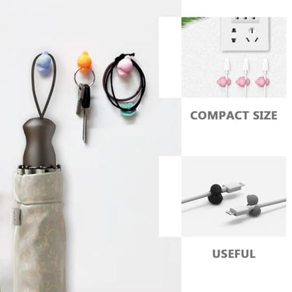 Homoyoyo Duck Self-Adhesive Cable Clips 8 Pcs Cartoon Cable Holders for Desk Wall and Car Cute Cord Management for Charger Cables and Wire Organization Compact Manager