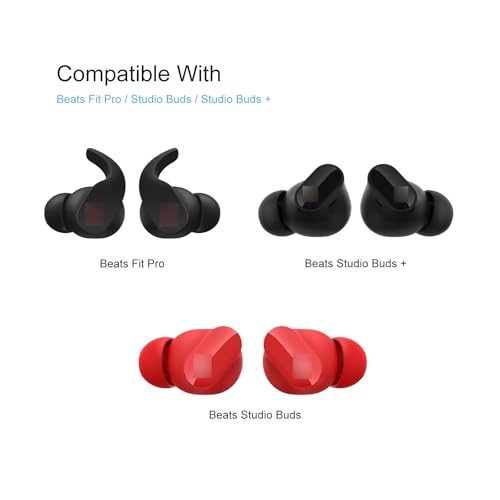 Klowcok Replacement Ear Tips for Beats Studio Buds/Fit Pro/Studio Buds+ | Memory Foam Earbuds Tips, Comfort Fit, 3 Pairs (S/M/L) Red