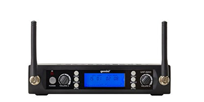 Gemini UHF Dual Headset & Lavalier Wireless Mic System (UHF-6200HL) | Dual UHF headset & lavalier mics, 512-537.5 MHz - auto SYNC pairing - 2 XLR outs + 1/4" summed mix out - LCD, 1U rack mount - style: Dual Lapel Mic