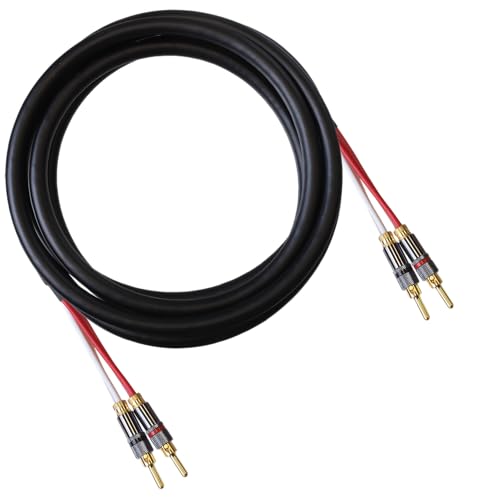 Blue Jeans Cable Canare 4S11 Speaker Cable, with Ultrasonically-Welded Conventional (Non-Bi-Wire) Terminations, (One Cable - for one Speaker); Assembled in The USA (4 Foot, Black, Bananas to Bananas) - color: Black, size: 4 foot, style: Bananas to Bananas