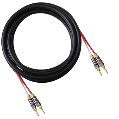 Blue Jeans Cable Canare 4S11 Speaker Cable, with Ultrasonically-welded Conventional (Non-Bi-Wire) Terminations, (One Cable - for one Speaker); Assembled in The USA (10 foot, Black, Bananas to Bananas) - color: Black, size: 10 foot, style: Bananas to Banan