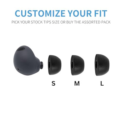 Comply TrueGrip Premium Memory Foam Replacement Ear Tips, Black, Large | 3 Pairs, for Samsung Galaxy Buds2 Pro, Enhanced Comfort, Secure Fit, Superior Noise Isolation, Cleaning Tool - size: Large