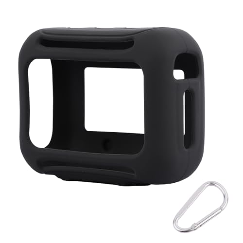 Silicone Case for JBL Go 5, Soft Skin Cover Portable Bluetooth Speaker Protective Sleeve, Anti-Scratch Shockproof Anti-Drop Shell Guard Protector with Carabiner (Black) - color: black