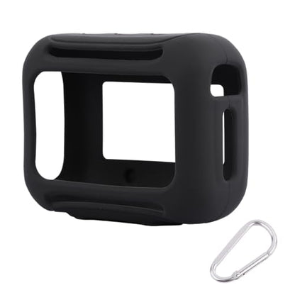 Silicone Case for JBL Go 5, Soft Skin Cover Portable Bluetooth Speaker Protective Sleeve, Anti-Scratch Shockproof Anti-Drop Shell Guard Protector with Carabiner (Black) - color: black