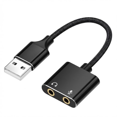 Universal USB Audio Adapter with 3.5mm Combo Jack - for PC, Laptop, Mac, PS5, PS4 & More (Windows/Mac/Linux Compatible)(AA-01)