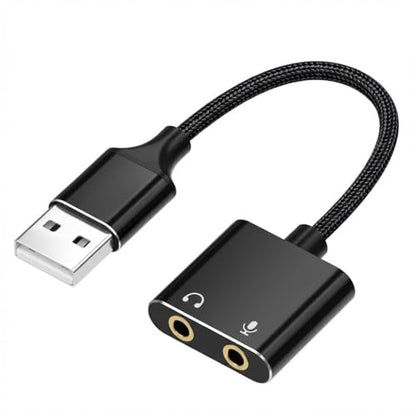 Universal USB Audio Adapter with 3.5mm Combo Jack - for PC, Laptop, Mac, PS5, PS4 & More (Windows/Mac/Linux Compatible)(AA-01)