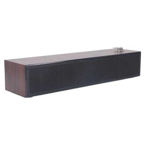 ANGGREK Desktop Computer Soundbar, Computer Speakers HiFi Stereo AUX in Wired Plug and Play Volume Control Wooden Low Noise for Laptop