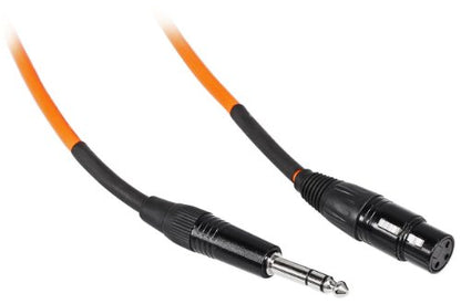 Rockville RCXFB6O 2-Pack Orange 6 ft Female XLR to 1/4" TRS Balanced Cable | 24 AWG 100% Copper, 90% OFC Spiral Shield, REAN Connectors, EMI/RFI Rejection, Pro Audio, Studio/Stage Use