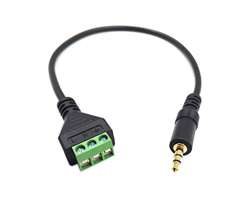 Poyiccot 3.5mm Screw Terminal Connector Cable, 3.5mm(1/8inch) Stereo Audio Balanced Male Jack to AV 3 Pin Screw Terminal Adapter Cable 30cm(1/8inch TRS)