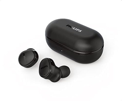 Philips T4556 True Wireless Headphones with Active Noise Canceling (ANC) and IPX4 Water Resistance, Black - color: Black