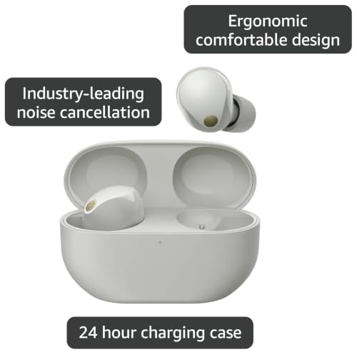 SONY WF-1000XM5 The Best Noise Cancelling True Wireless Earbuds, Silver | with Alexa built in - color: Silver
