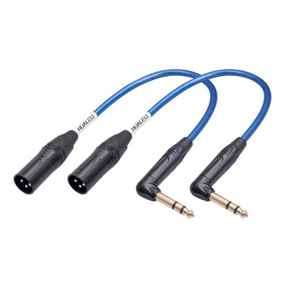 Right Angle 1/4" TRS to XLR 3Pin Male Audio Cable,Right Angle 6.35mm TS to XLR Male,6N OFC+Silver Plated HI-END Audio Cable for Microphone Mixer-1FT 2Pack - size: 1Feet（2Pack）, style: 90° TRS To XLR M