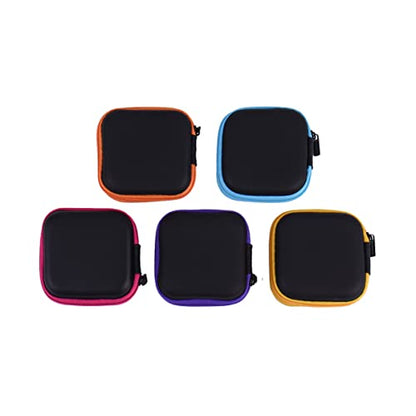 EVA Square Earphone Storage Case Box with Smooth Zipper - color: Yellow