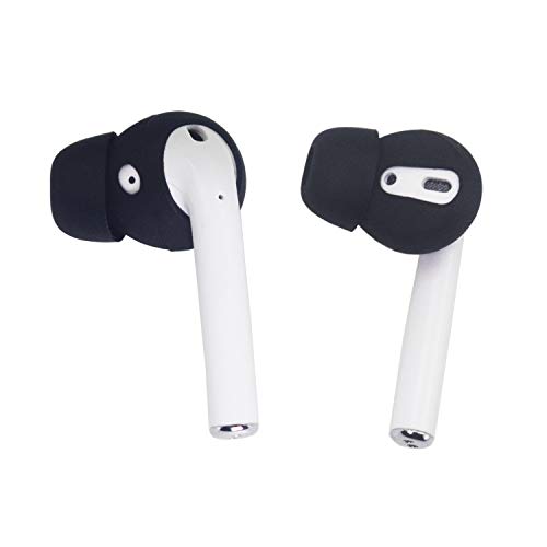 5 Pairs Anti-Slip Silicone Earbuds Cover Compatible with AirPods - color: Black