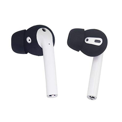 5 Pairs Anti-Slip Silicone Earbuds Cover Compatible with AirPods - color: Black