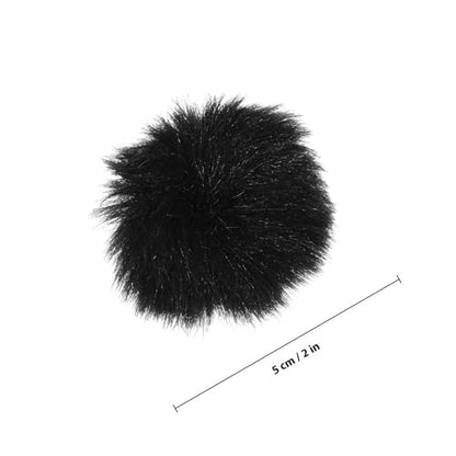DECHOUS 2 Pcs Microphone Furry Windscreen Muff Black Fabric Mic Covers for Microphone Protection and Easy Installation, for Outdoor Interviews and Recordings