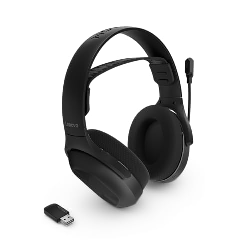 Lenovo Legion H410 Wireless Gaming Headset, Bluetooth or 2.4 GHz USB-A Connection, Lightweight (304 Grams), Adjustable Headband, Flip to Mute Mic, Black - style: H410