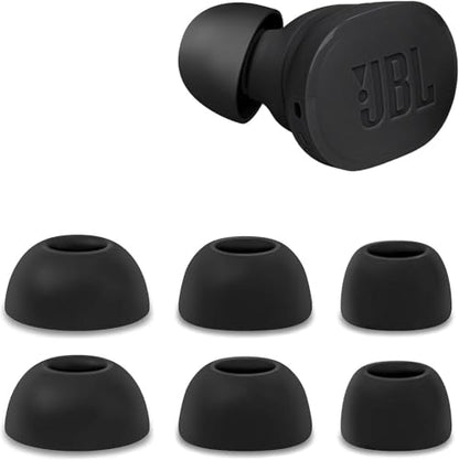 Geiomoo Silicone Ear Tips for JBL Tune Buds, Replacement Eartips Earbuds Earpads (Black, L/M/S)