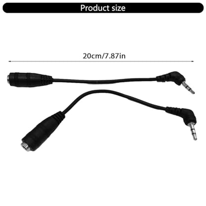 2.5mm Right Angled Male Plug to 3.5mm Female Stereo AUXs Sound Socket Power Adapter Converters Cable Right Angled Sound Cable