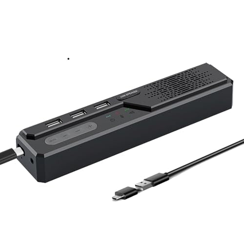 3 in 1 USB Computer Speaker with Microphone, PC Laptop Desktop Conference Speaker with Mic for Smart Home Office and Online Study，360 Degree Enhanced (3) - style: 3
