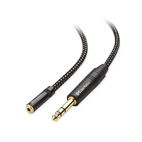 Cable Matters 6.35mm to 3.5mm Headphone Adapter Cable, 1ft | 1/4 Male to 1/8 Female, 3.5mm to 1/4 Adapter, Amp to Headphone Converter, Black - size: 1 ft