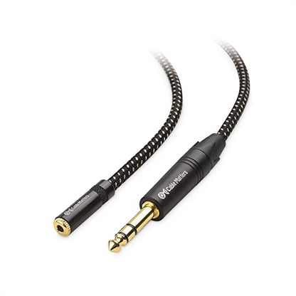 Cable Matters 6.35mm to 3.5mm Headphone Adapter Cable, 1ft | 1/4 Male to 1/8 Female, 3.5mm to 1/4 Adapter, Amp to Headphone Converter, Black - size: 1 ft