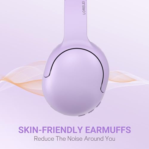 LORELEI B-E5 Kids Bluetooth Headphones, Wireless Headphones for Kids, Foldable 40H Playtime, Built-in mic, On Ear Headsets for Child/Teens/School/Tablet(Space Purple) - color: Purple