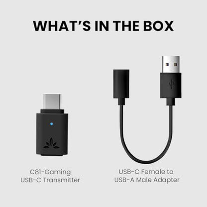 Avantree C81-Gaming - USB-C Bluetooth 5.3 Audio Adapter Dongle for PS5 | Qualcomm Chip, aptX Adaptive & HD, Premium Sound, Works with AirPods, Bose Headphones & More - style: For Gaming