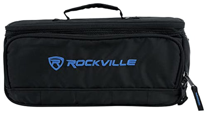 Rockville MB147 DJ Gear Mixer Gig Bag Case 14"x7"x6.5" + 13" Laptop Pocket | Dual Layer Foam Padding, Rugged Nylon, Rainproof, YKK Lockable Zippers, Shoulder Strap, Rubber Feet, Fits Controllers
