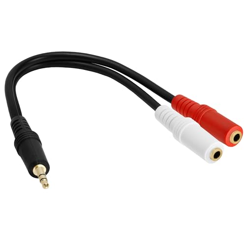 3.5mm Audio Stereo Y Splitter Extension Cable 3.5mm Male to 2 Ports Female Headset Splitter Adapter, Headp - color: 3.5mm M to 2 F Stereo, size: Single