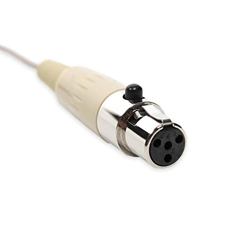 Professional Earset Headset Microphone - 4 Pin Mini XLR Head Mic for Shure MX153 Wireless System Bodypack Transmitters