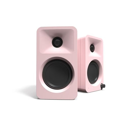 Kanto ORAMP 100W Powered Reference Desktop Computer Speakers with Bluetooth 5.0 and USB-C Input | Bi-Amplified | 100 Hz Automatic Crossover | Reference Quality Sound | Pair | Pink - color: Pink, size: 3" Woofer - 100 Watts